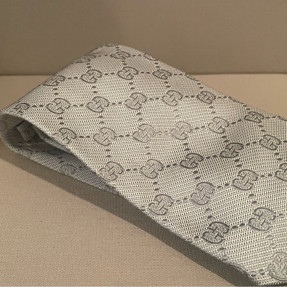 Gucci Gray Monogram Men's Tie